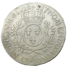 Монета 1 экю 1726 года К  Франция (Людовик XV) (реверс)