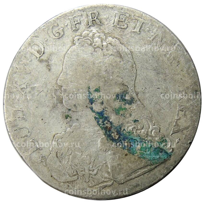 Монета 1 экю 1726 года B Франция (Людовик XV)