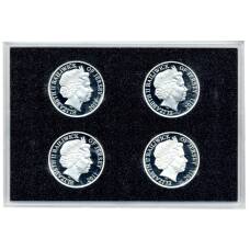 Набор из 4 монет 5 фунтов 2011 года Джерси — Дух Нации (цветной, в подарочной коробке) (реверс)