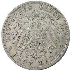 Монета 5 марок 1900 года G Германские государства (Баден) (реверс)