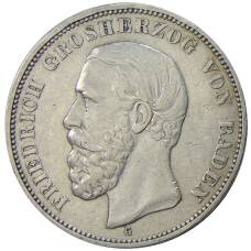 Монета 5 марок 1898 года G Германские государства  (Баден) (аверс)