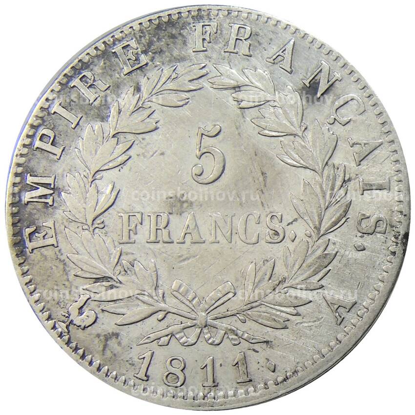 Монета 5 франков 1811 года A Франция