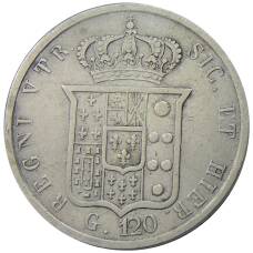 Монета 120 грано 1857 года Итальянские государства — Королевство Обеих Сицилий (реверс)