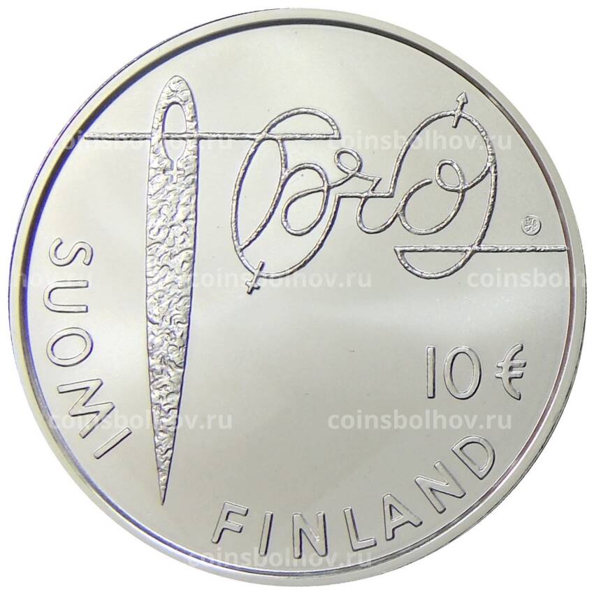 Монета 10 евро 2010 года Финляндия — Минна Кант (вид 2)