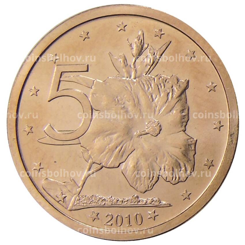 Монета 5 центов 2010 года Острова Кука