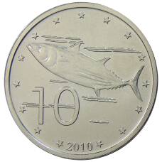 Монета 10 центов 2010 года Острова Кука (аверс)