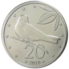 Монета 20 центов 2010 года Острова Кука (аверс)