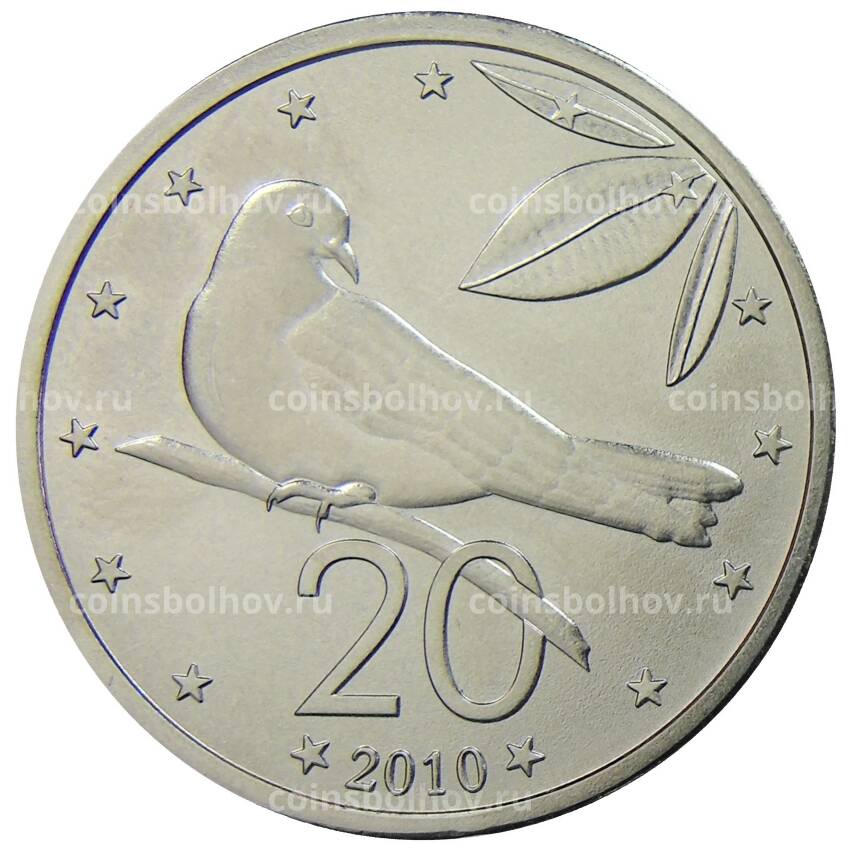Монета 20 центов 2010 года Острова Кука