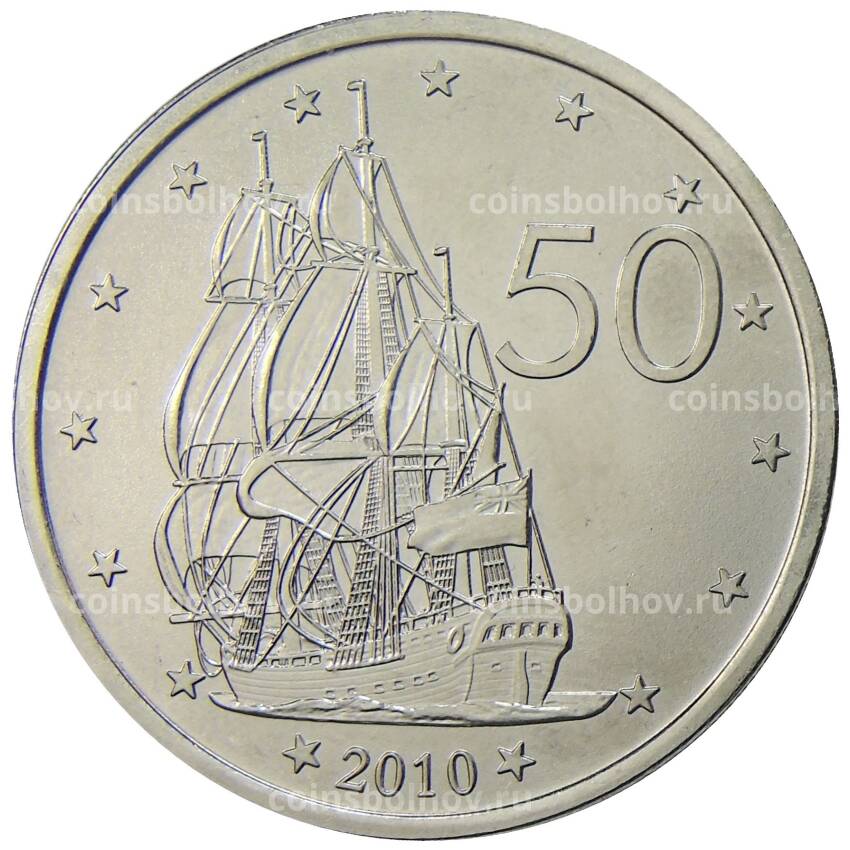 Монета 50 центов 2010 года Острова Кука