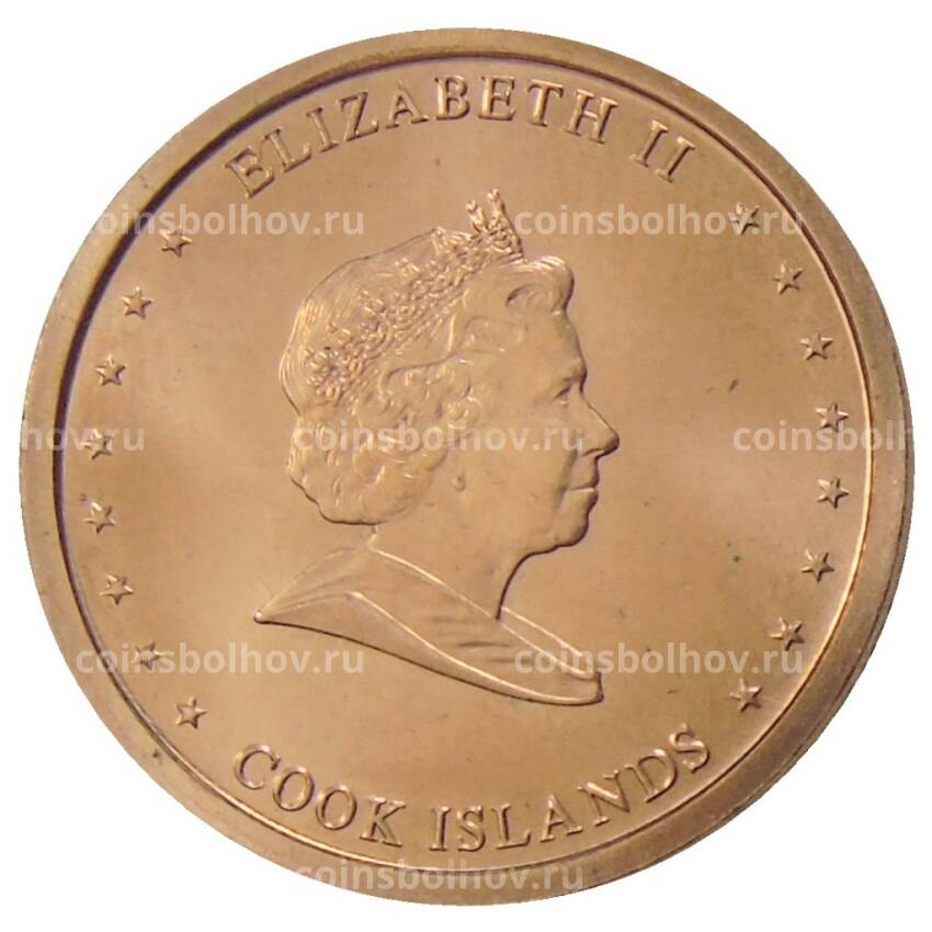 Монета 2 цента 2010 года Острова Кука (вид 2)