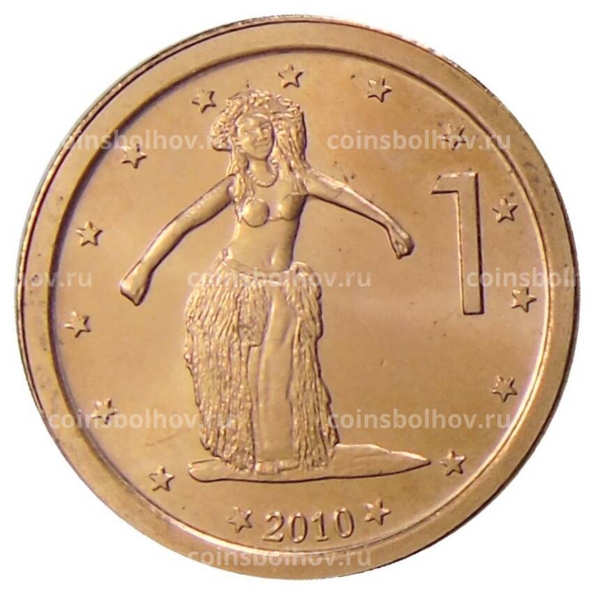 Монета 1 цент 2010 года Острова Кука