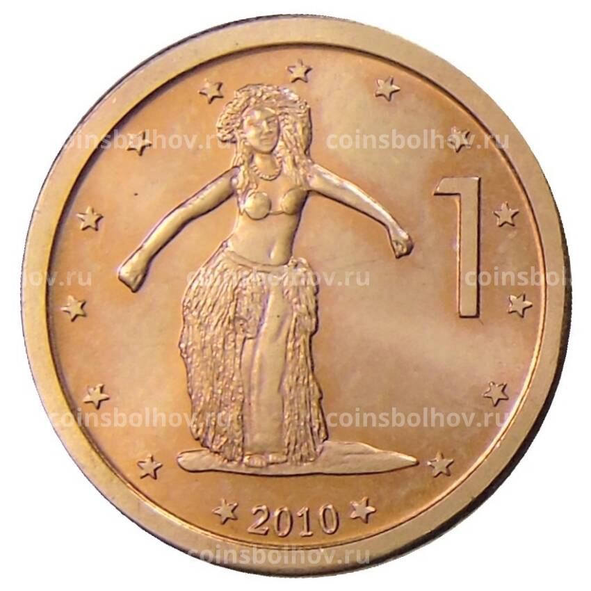 Монета 1 цент 2010 года Острова Кука