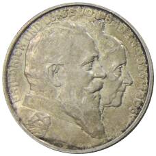 Монета 2 марки 1906 года  Германия (Баден) — 50 лет свадьбе Фридриха I и Луизы Прусской (аверс)