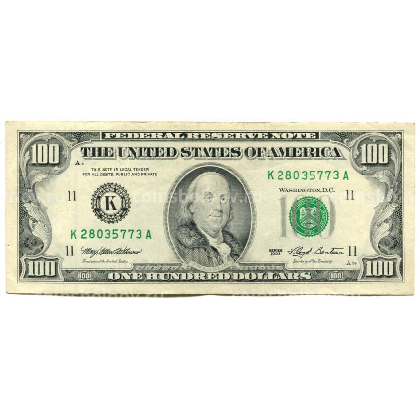 Банкнота 100 долларов 1993 года США