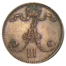 Монета 1 пенни 1894 года Русская Финляндия (реверс)