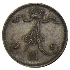 Монета 1 пенни 1894 года Русская Финляндия (реверс)