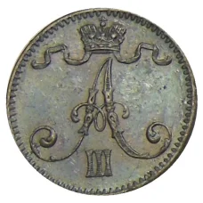 Монета 1 пенни 1894 года Русская Финляндия (реверс)