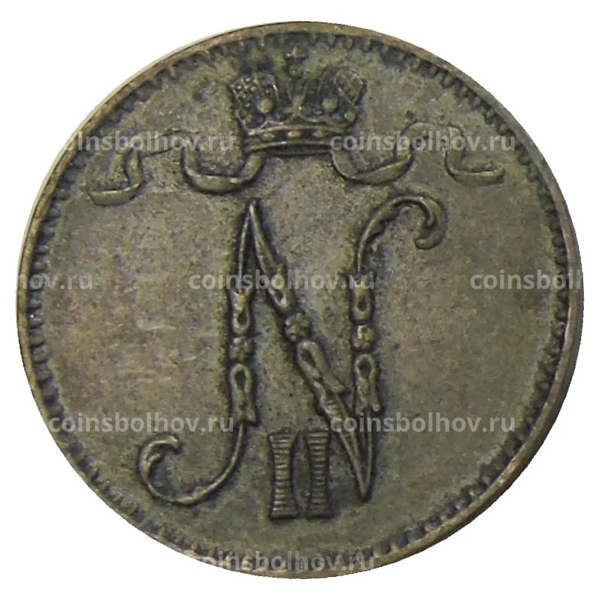Монета 1 пенни 1895 года Русская Финляндия (вид 2)