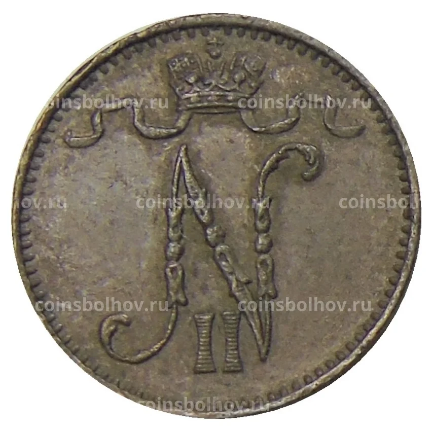 Монета 1 пенни 1899 года Русская Финляндия (вид 2)