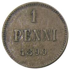 Монета 1 пенни 1899 года Русская Финляндия (аверс)