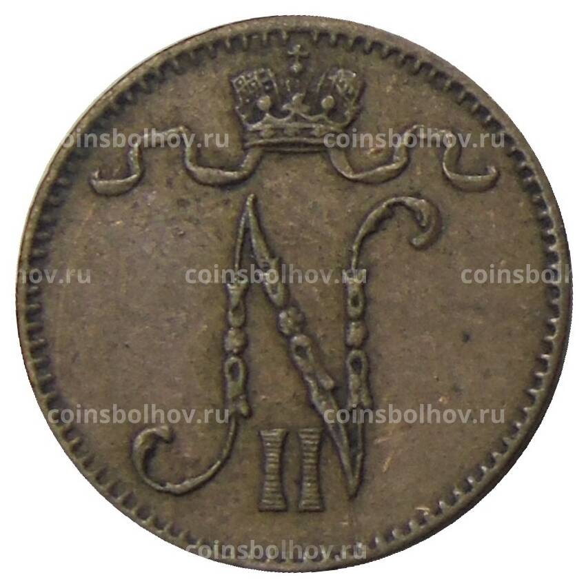 Монета 1 пенни 1899 года Русская Финляндия (вид 2)