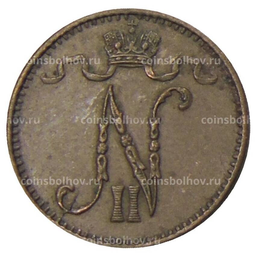 Монета 1 пенни 1906 года Русская Финляндия (вид 2)