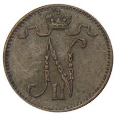 Монета 1 пенни 1907 года Русская Финляндия (реверс)