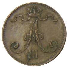 Монета 1 пенни 1883 года Русская Финляндия (реверс)