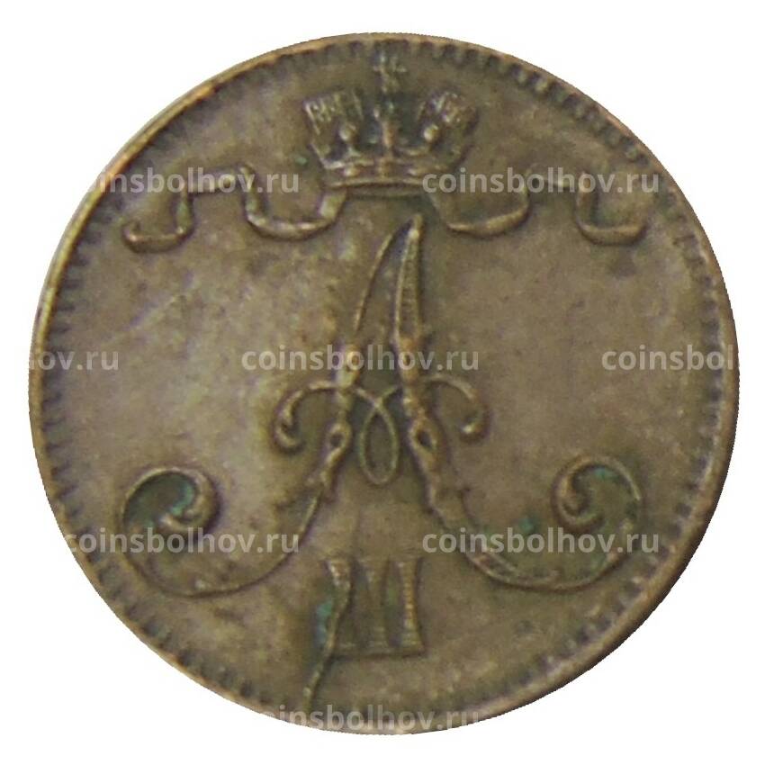 Монета 1 пенни 1883 года Русская Финляндия (вид 2)