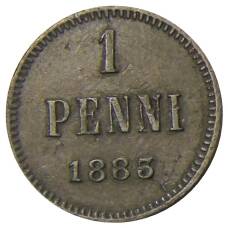 Монета 1 пенни 1883 года Русская Финляндия (аверс)
