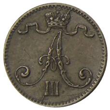 Монета 1 пенни 1883 года Русская Финляндия (реверс)