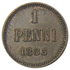 Монета 1 пенни 1883 года Русская Финляндия (аверс)