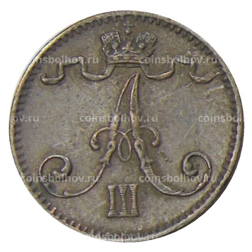 Монета 1 пенни 1883 года Русская Финляндия (вид 2)