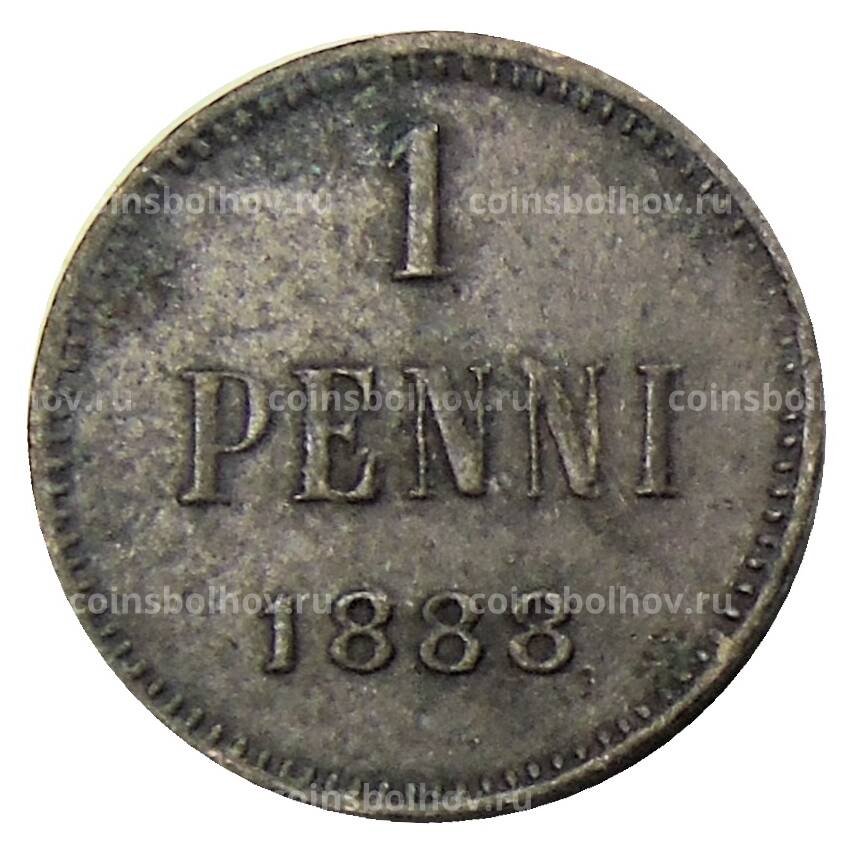Монета 1 пенни 1888 года Русская Финляндия