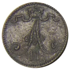 Монета 1 пенни 1888 года Русская Финляндия (реверс)