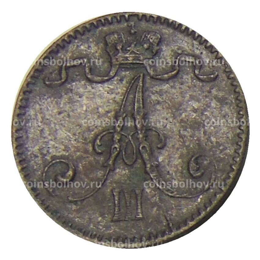 Монета 1 пенни 1888 года Русская Финляндия (вид 2)
