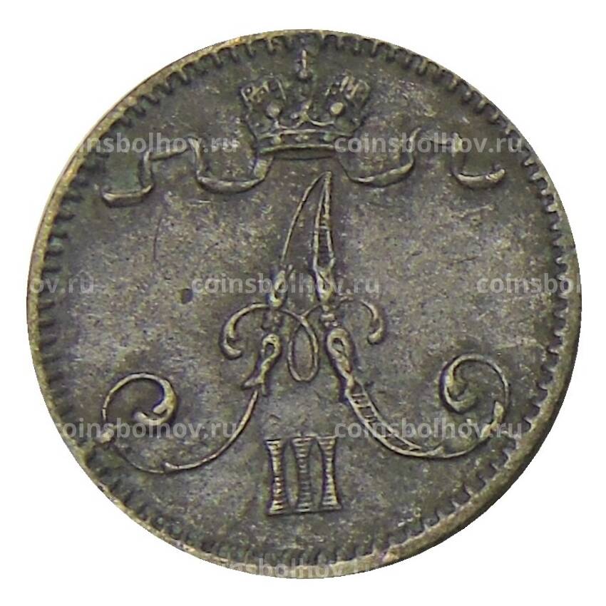 Монета 1 пенни 1891 года Русская Финляндия (вид 2)
