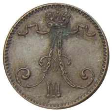 Монета 1 пенни 1892 года Русская Финляндия (реверс)