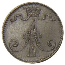 Монета 1 пенни 1892 года Русская Финляндия (реверс)