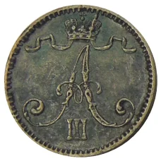 Монета 1 пенни 1892 года Русская Финляндия (реверс)