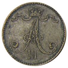 Монета 1 пенни 1893 года Русская Финляндия (реверс)