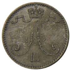 Монета 1 пенни 1893 года Русская Финляндия (реверс)