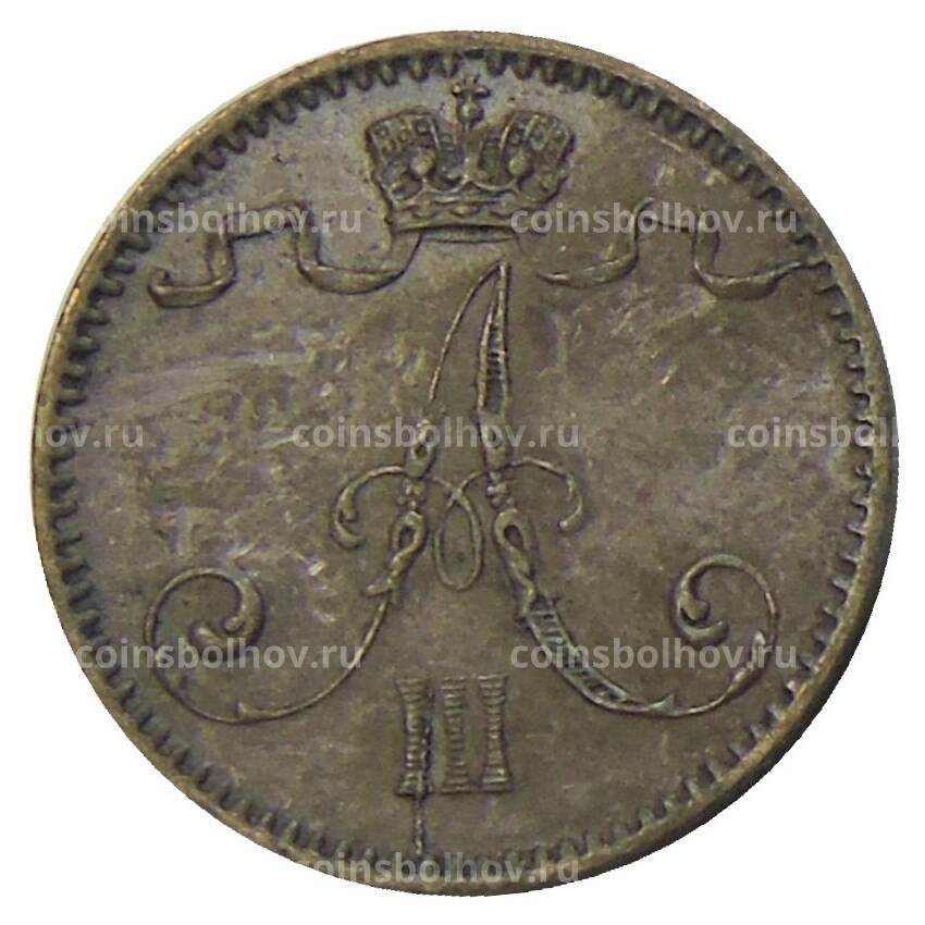 Монета 1 пенни 1893 года Русская Финляндия (вид 2)