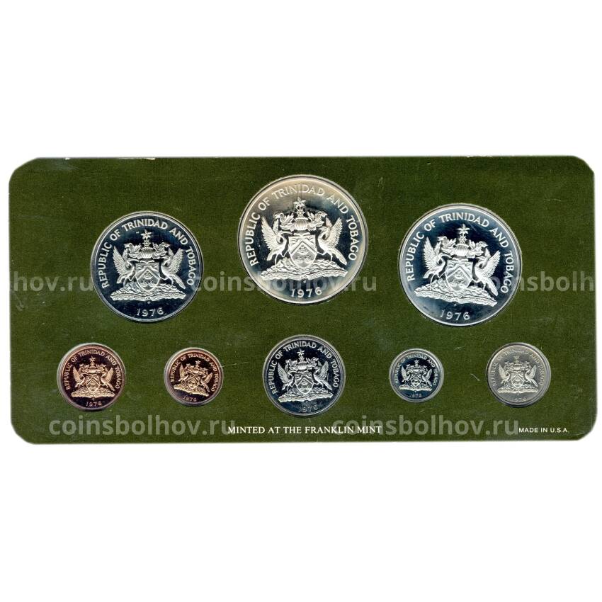 Годовой набор монет 1976 года Тринидад и Тобаго (PROOF, в коробке) (вид 2)