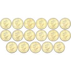 Набор из 17 монет 1 доллар 2024 года Австралия «Национальная лига регби» (в альбоме) (реверс)