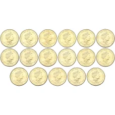 Набор из 17 монет 1 доллар 2024 года Австралия «Национальная лига регби» (в альбоме) (реверс)