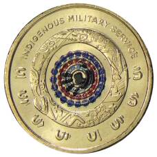 Монета 2 доллара 2021 года Австралия — Военная служба коренных народов (аверс)