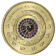 Монета 2 доллара 2021 года Австралия — Военная служба коренных народов (аверс)