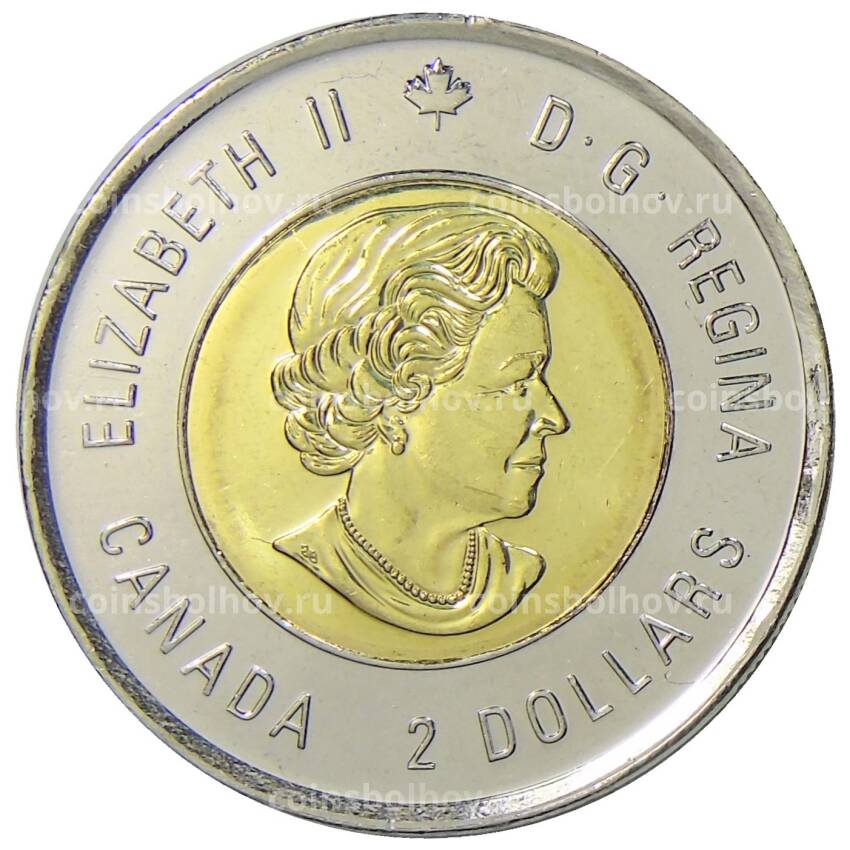 Монета 2 доллара 2014 года Канада — 75 лет с начала Второй Мировой войны (вид 2)