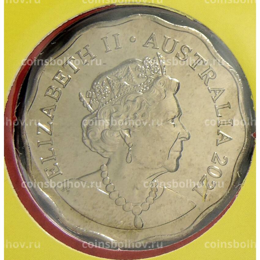 Монета 30 центов 2021 года Австралия — 30 лет музыкальной группе Wiggles (с гитарами, в буклете) (вид 2)